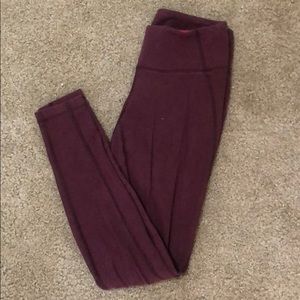 Lululemon Maroon Thermal Leggings Size 8